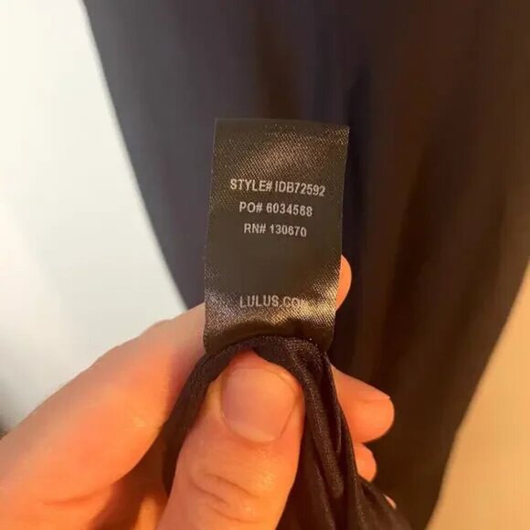 Lulu's Maxi Length Scoop Back Navy Blue Formal Gown Prom Dress Size Medium EUC - Picture 11 of 11